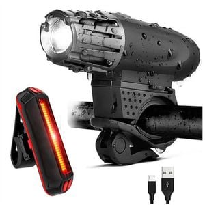 USB Rechargeable Waterproof LED Bike Bicycle Light Set