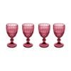4pk Casa Domani Gabriella Wine Goblet Glasses Elegant High Quality  - Pink