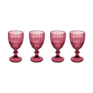 4pk Casa Domani Gabriella Wine Goblet Glasses Elegant High Quality  - Pink