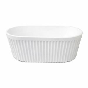 Amelie Deauville 1500mm Matte White Fluted Freestanding Bath