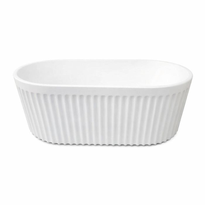 Amelie Deauville 1500mm Matte White Fluted Freestanding Bath