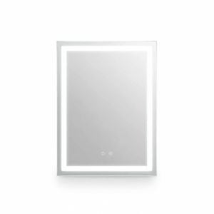 P&P Silver Rectangle LED Bathroom Mirror With Anti-Fog Touch Control 600x800mm