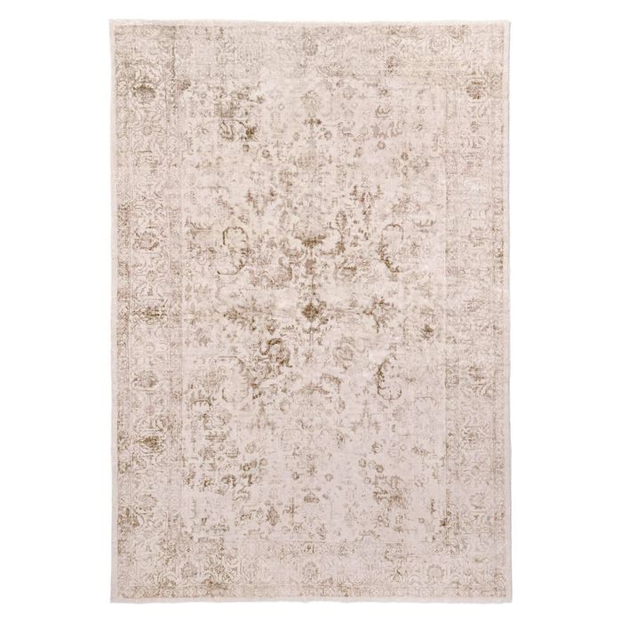 Loopsie-330cm X 240cm-mabay Beige Floral Medallion Washable Rug