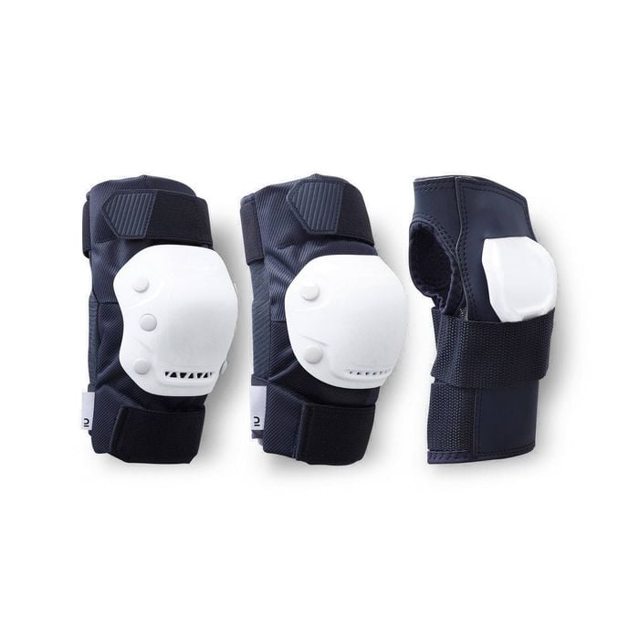 Decathlon - Adult 2 X 3-Piece Inline Skate Protection Set Fit500 - Dark Blue - Eu M