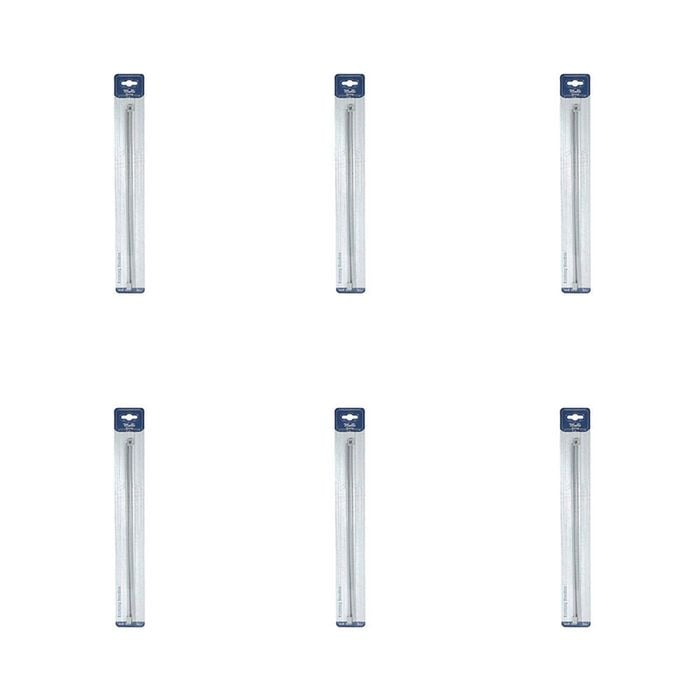 6pk Malli Aluminium/plastic Knitting Needles Yarn Crafting Tool 4mmx35cm Grey