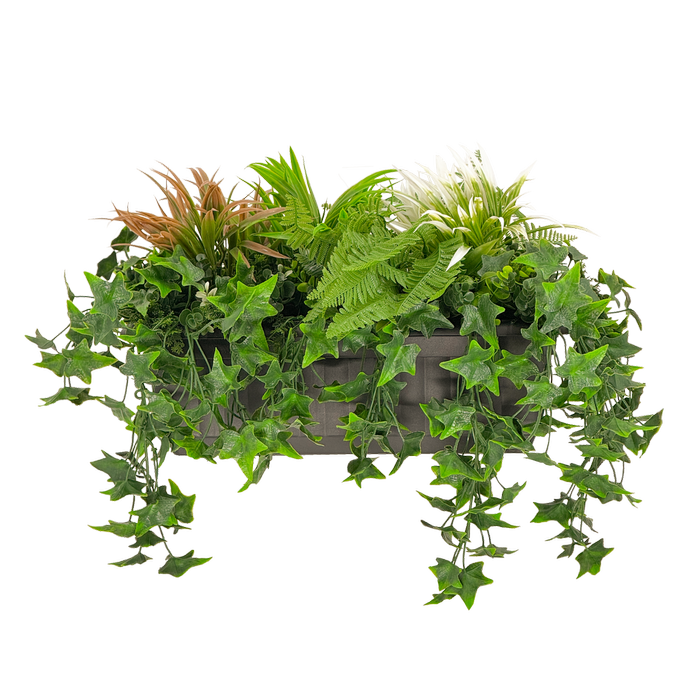 Un-Real 50cm Artificial Mixed Greenery Balcony Planter