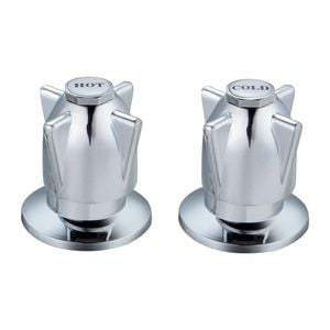 Shaw & Mason Chrome Zinc Die Cast Handle Basin Top Assembly - Pair