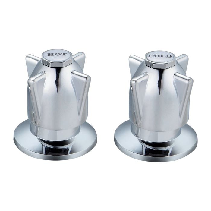 Shaw & Mason Chrome Zinc Die Cast Handle Basin Top Assembly - Pair