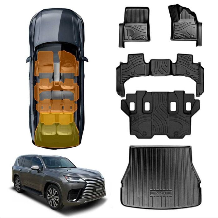 Boot Liner & Floor Mats for Lexus LX Series LX500d LX600 2021-2024 Cargo Trunk Mat Luggage Tray