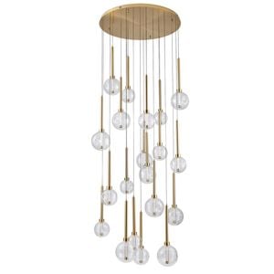 Vencha Meteor 20 Light Round LED Pendant - Gold Warm White