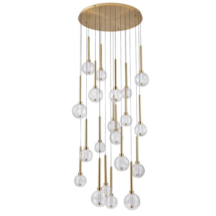 Vencha Meteor 20 Light Round LED Pendant - Gold Warm White