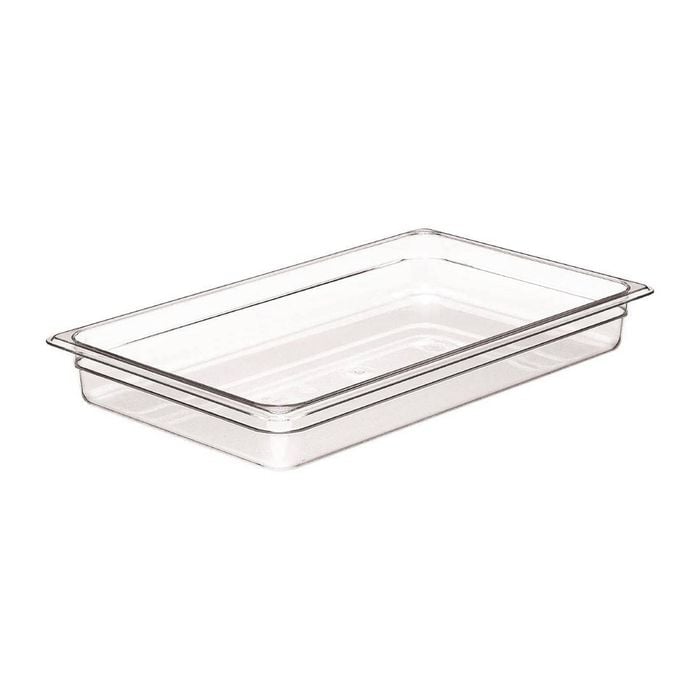 Cambro Polycarbonate Gastronorm Food Pan Camwear 1/1 65mm Clear 8.5l Commercial Kitchen Storage