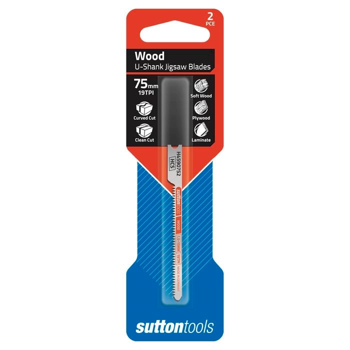 Sutton Tools 75mm 19TPI Wood Jigsaw Blade - 2 Pack