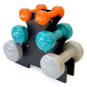 METEOR 1kg-3kg-5kg Dumbbell Set with Storage Rack