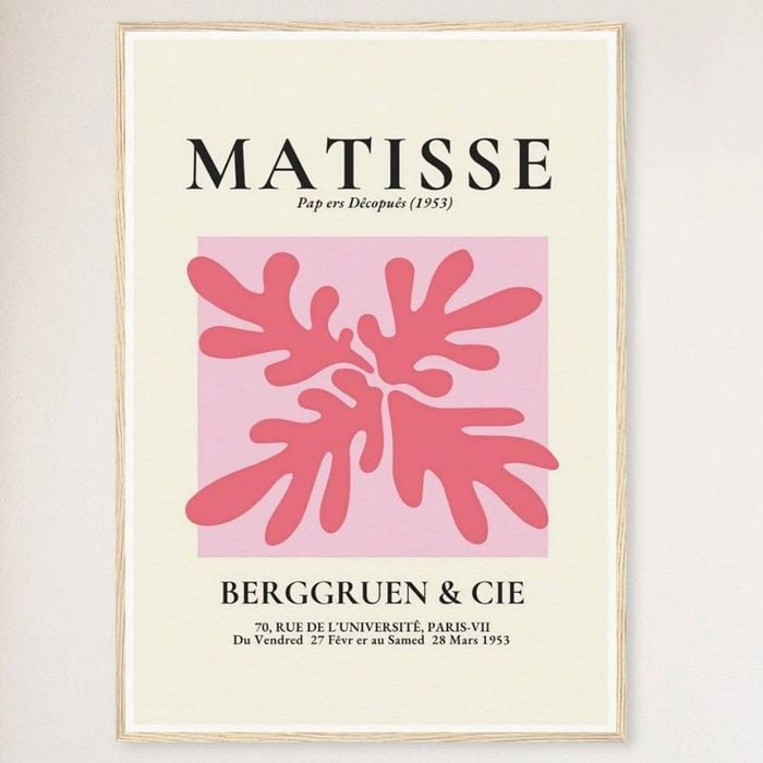 Galrie Henri Matisse Vintage Art Print Exhibition at Berggruen & Cie (Pink II), Wood Frame, A1 60 x 84cm (23 x 33inch)