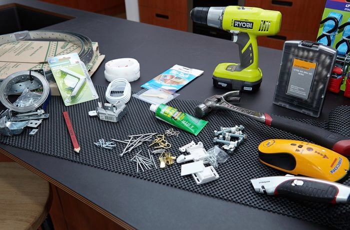 Various tools and materials needed to help make your home earthquake safe.