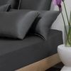 Bedding Co. Fitted Sheet 100% Mulberry Silk 22 Momme Dark Grey King Single