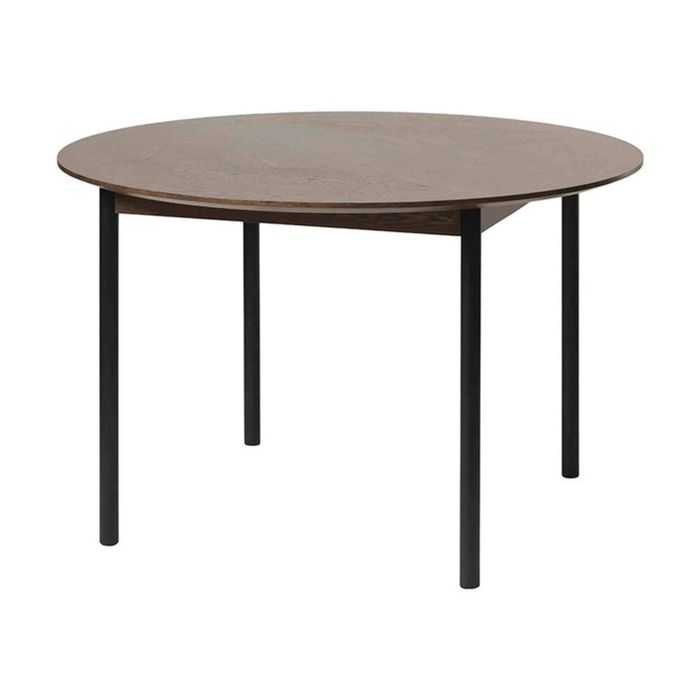 Modern Furniture LATINA Round Dining Table 120cm -  Dark Brown / Black