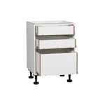 Kaboodle 600mm White 3 Drawer Base Kitchen Cabinet