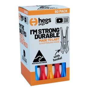 Hegs Pegs 60 Pack - Assorted Colours