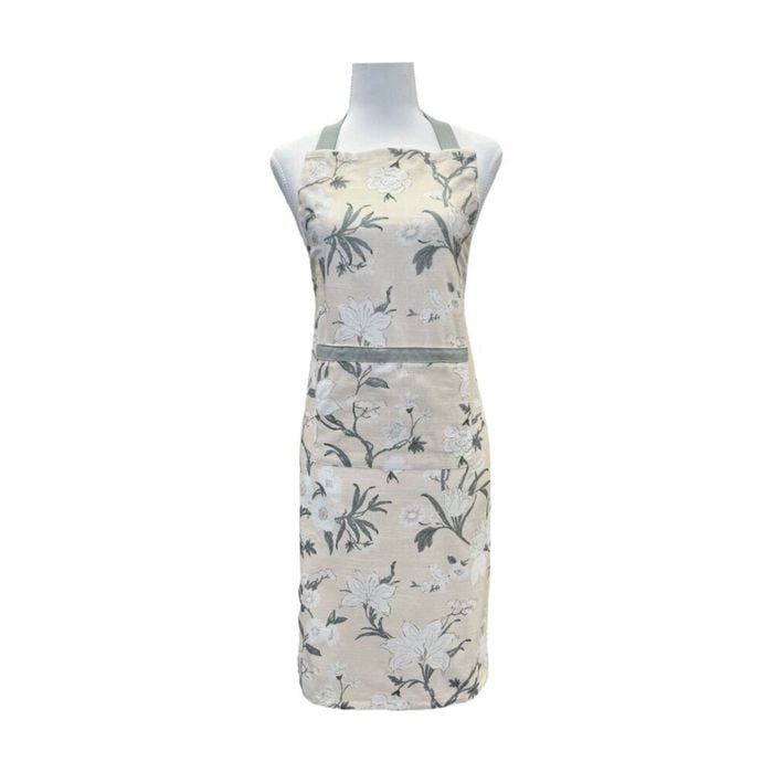 J.Elliot Home Nordhem Floral Kitchen Apron 83x68x0.2cm Warm Beige