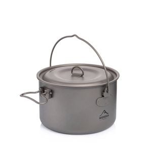 NNEOBA Titanium Camping Cookware Pot 1300ml Gray