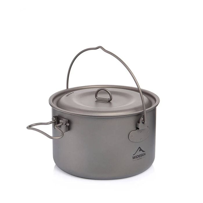 NNEOBA Titanium Camping Cookware Pot 1300ml Gray