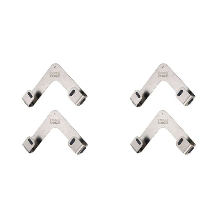 2x 2pc Joseph Joseph Space Stainless Steel Pan Lid Holders Rack Wall/Door Mount
