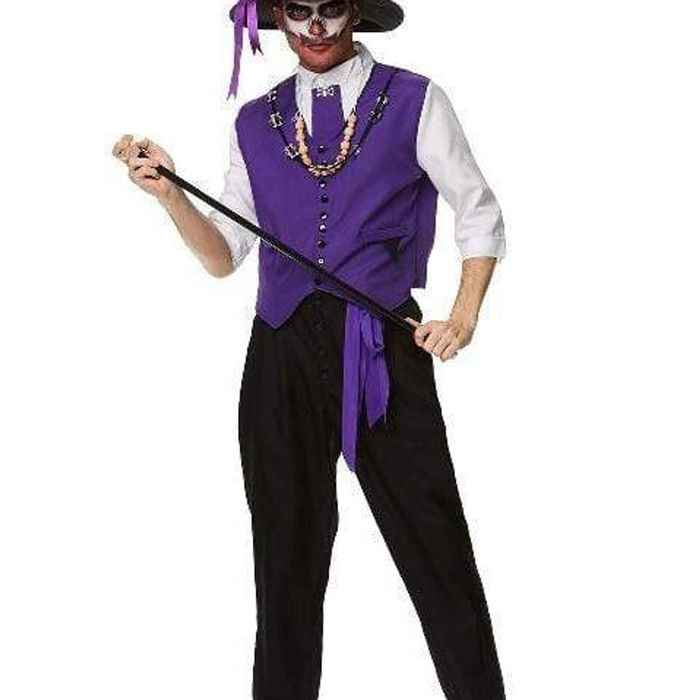 Cursed Purple Mens Voodoo Priest Halloween Costume - Medium