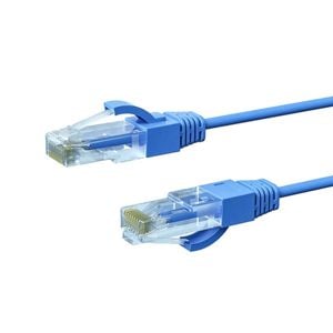 4Cabling 0.75m Blue CAT6A THIN U/UTP LSZH 28 AWG RJ45 Network Cable