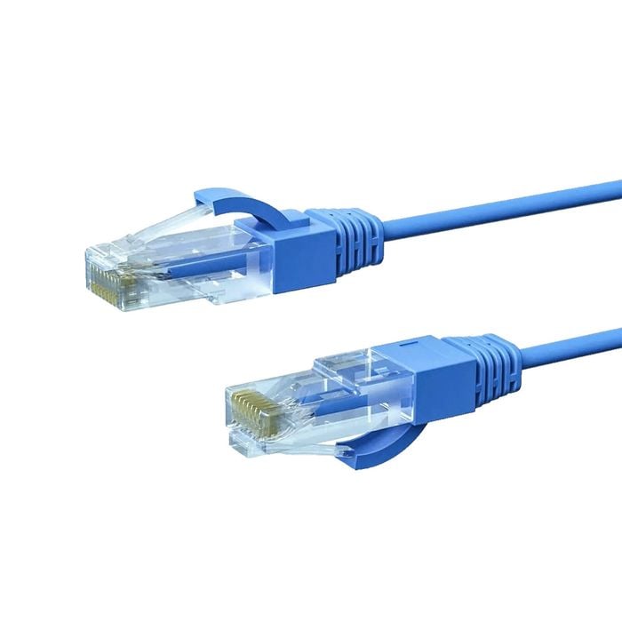 4Cabling 0.75m Blue CAT6A THIN U/UTP LSZH 28 AWG RJ45 Network Cable