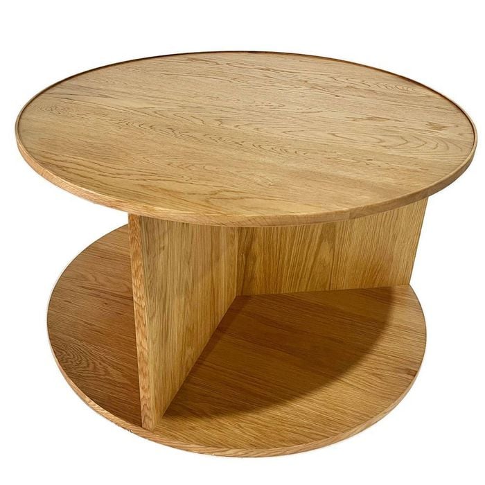 Belle Stockholm MDF/Oak Coffee Table Round 80cm - Natural