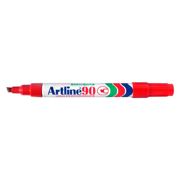 Artline Chisel Tip Permanent Marker 5mm (Pack of 12) (Red)