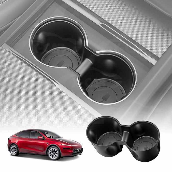 Cup Holder Insert For Tesla Model Y Juniper 2025-onwards Centre Console Rubber Interior Accessories