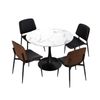 Oikiture 4 Seater Dining Table Set 90cm Round Table And Dining Chairs Pu Leather