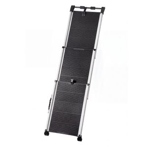 PaWz Dog Ramp Foldable Extendable with Reflective Strips Non Slip for Car Black