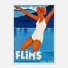 Galrie Stunning Vintage Travel Poster of Flims, Switzerland European Art Print Art Décor, Poster Only, A1 60x 84cm (23 x 33inch)