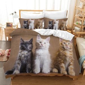 3D Cat Kitty Quilt Cover Set Bedding Set Pillowcases 32