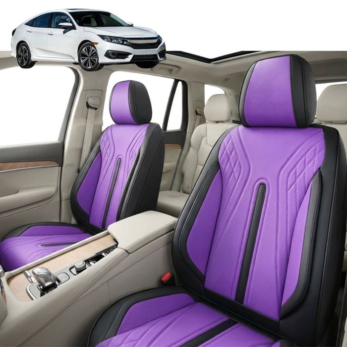 Australian Goose Front Seat Covers for Honda Civic 2016 - 2021 (10th Gen) - PU Leather, Purple (2pc)