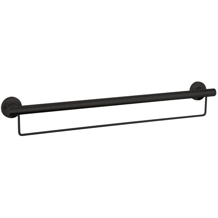 evekare 900mm Black Matte Grab Rail With Towel Holder