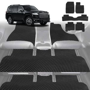 6D Diamond Car Floor Mats for Toyota LandCruiser 200 2012-2021 Sahara-Ultimate Set-Black-Outback GT