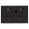 DETA X6 Matte Black Double Power Point with USB A+C PD20W Fast Charging