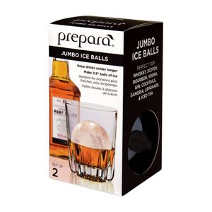 2pc Prepara Jumbo Slow-Melting Cocktail Drink Ice Ball Sphere Mould 2.5in