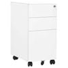 vidaXL Mobile File Cabinet Wheeled Chest of Drawers Office Storage White Steel