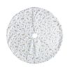 Catzon 48inch White Christmas Tree Skirt Soft Plush Tree Mat-GoldFeather
