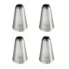 4PK Mondo Stainless Steel #195 Large Drop Flower Piping Tip - Silver