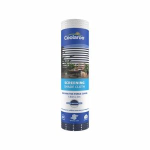 Coolaroo 1.83 x 3m White/Nautical Blue Striped 85% UV Block  Decorative Screening Shade Cloth
