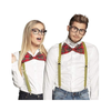 NERD COSTUME KIT Set Geek Glasses Fancy Dress Retro Funny Braces Bow Tie Party