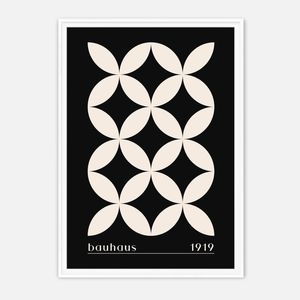 Galrie Bauhaus 1919 Geometric Abstract Art Print for Modern Decor, White Frame, A0 84 x 119cm (33 x 47inch)