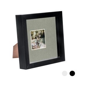 Nicola Spring 6 x 6 3D Shadow Box Photo Frame - Craft Display Picture Frame with 2 x 2 Mount - Glass Aperture - Black